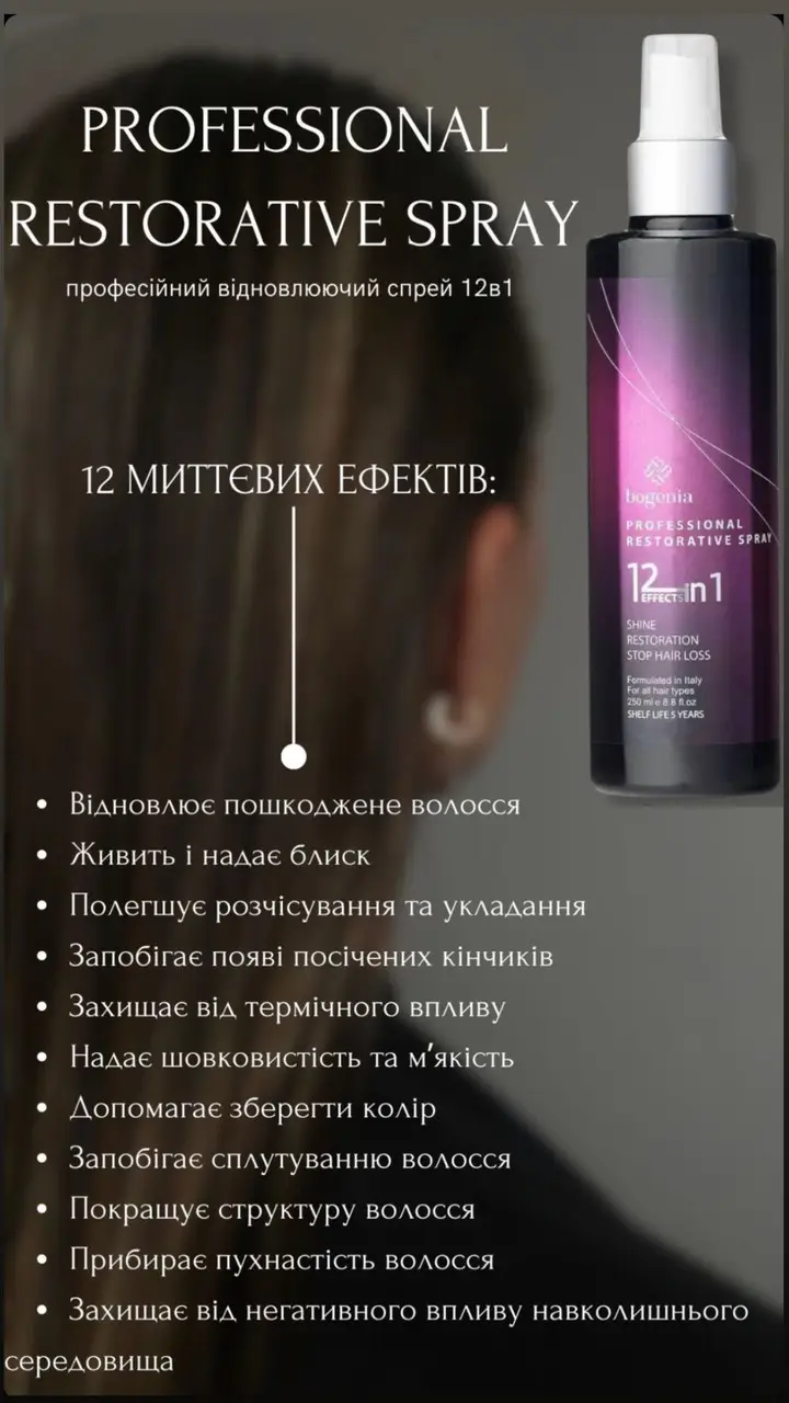 Професійний відновлюючий спрей для волосся 12 в 1 BOGENIA - Зображення 2