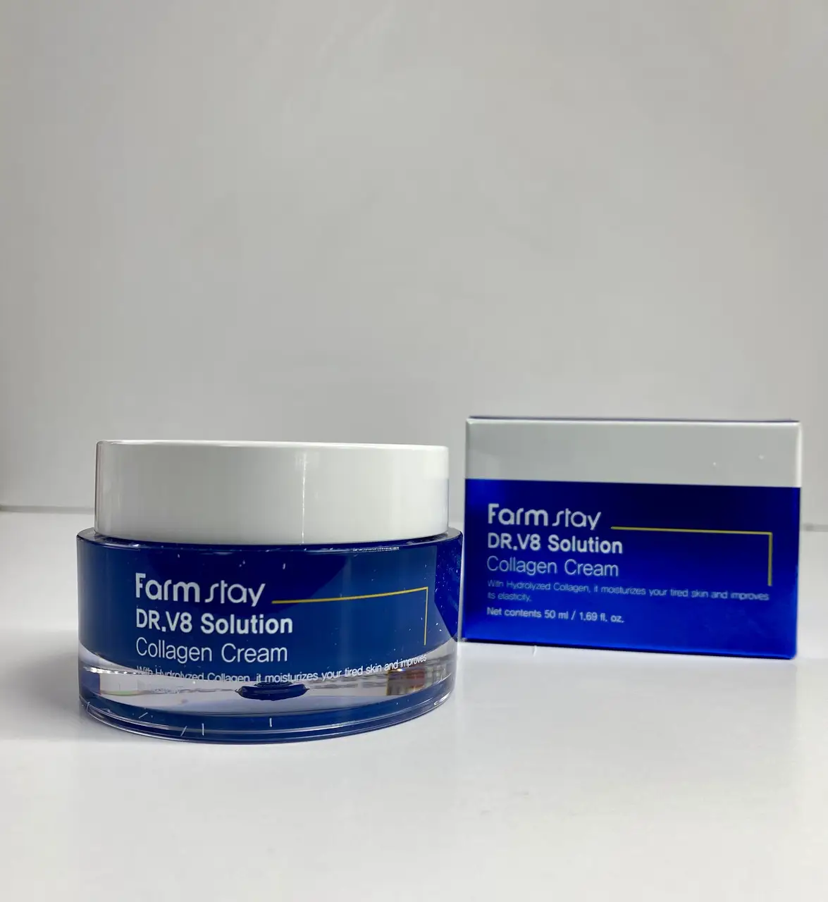 Інтенсивно зволожуючий крем із колагеном для обличчя FARMSTAY Dr.V8 Solution Collagen Cream 50ml