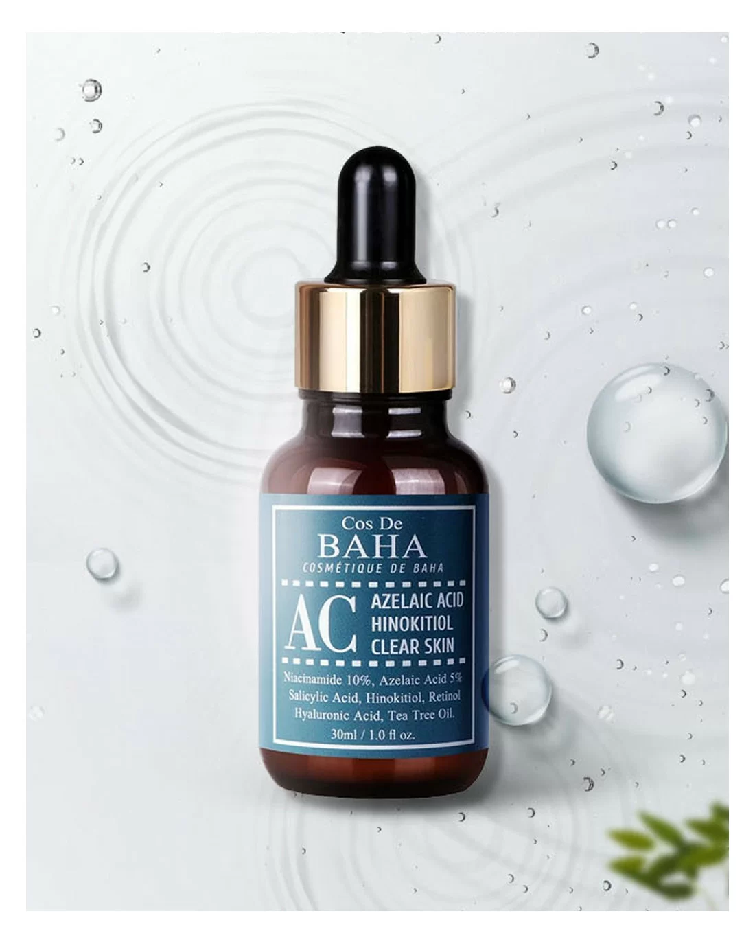 Сироватка для боротьби з акне Cos de Baha AC Azelaic Acid Hinokitiol Clear Skin Serum 30ml